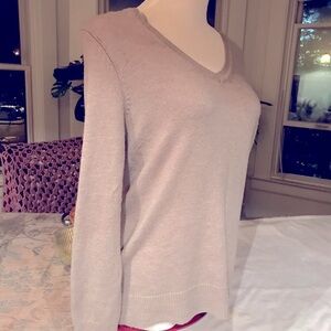 GAP Luxe Women's Angora Rabbit hair V-Neck Sweater - Light Beige Sz  Mp
